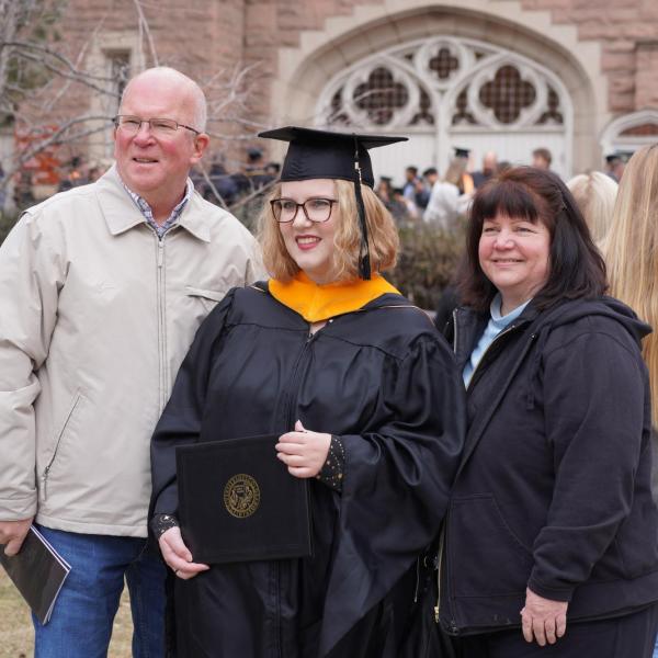 Graduate with their parents