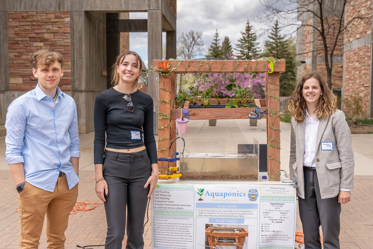 Students presenting at the IDE Design Expo