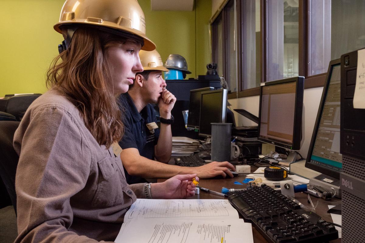 CIEST computer lab, student at computer