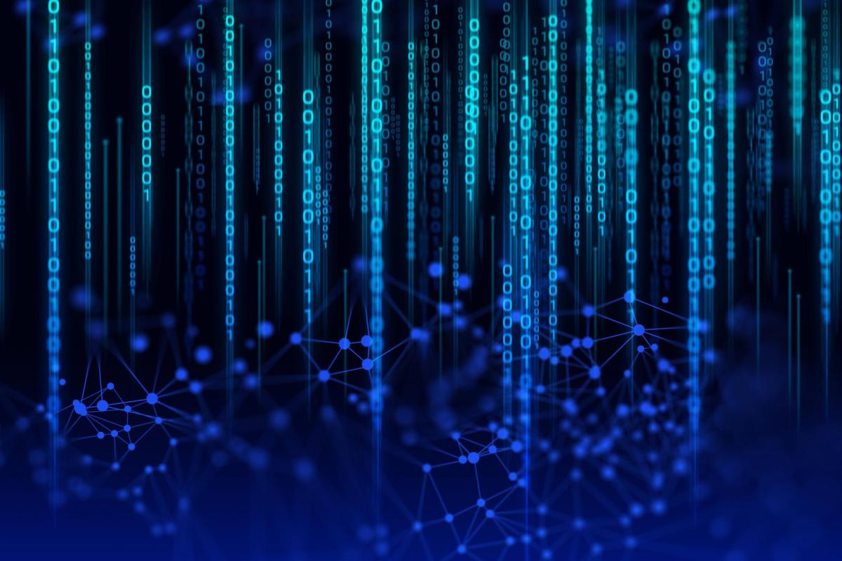 Binary code stacked vertically