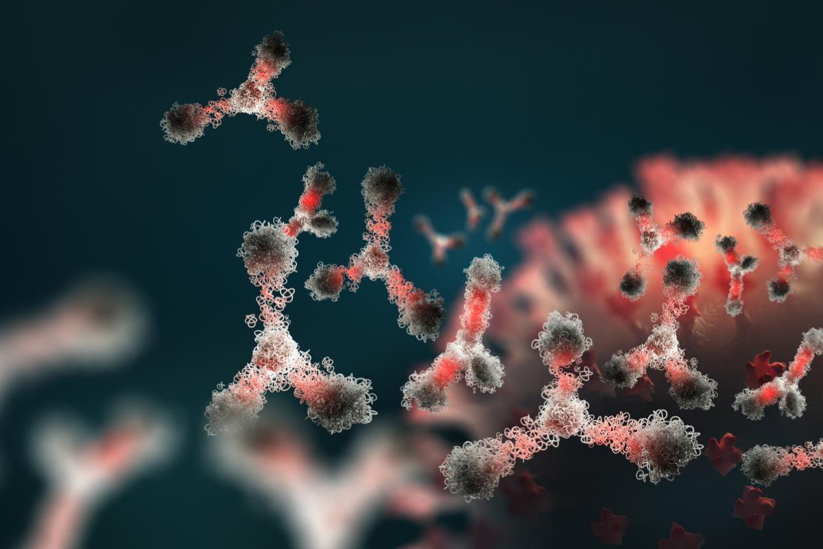 Virus protection. Vaccine search. Antibodies and viral infection. Immune defense of the body. Attack on antigens 3D illustration