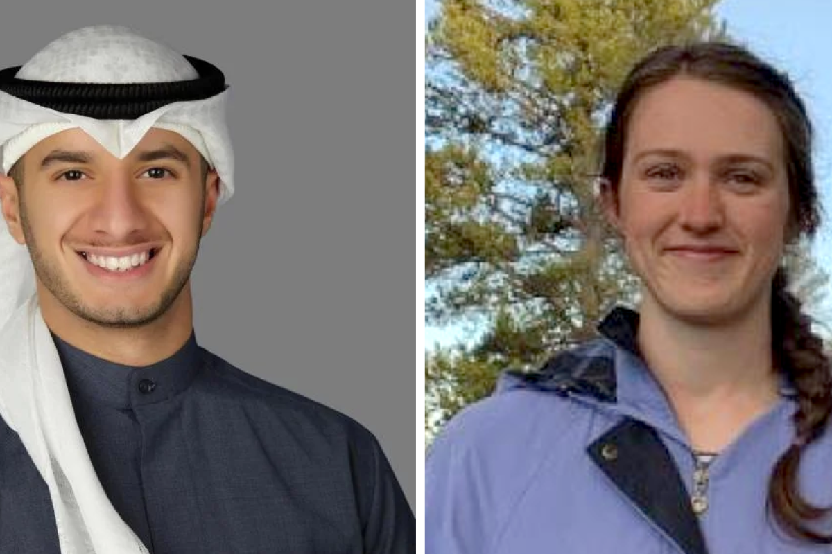 Abdullah Jassim (AJ) Alkhamees, left, and Kendall Baertlein
