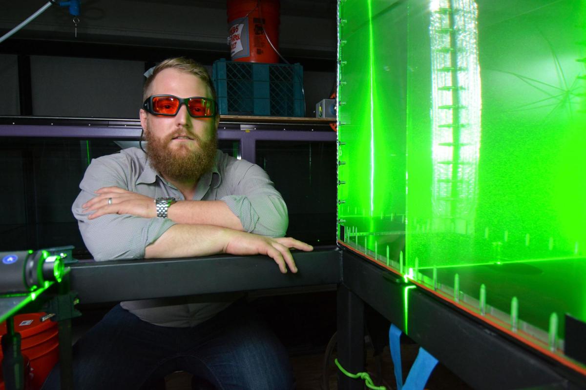 Student working in the CEAE lab