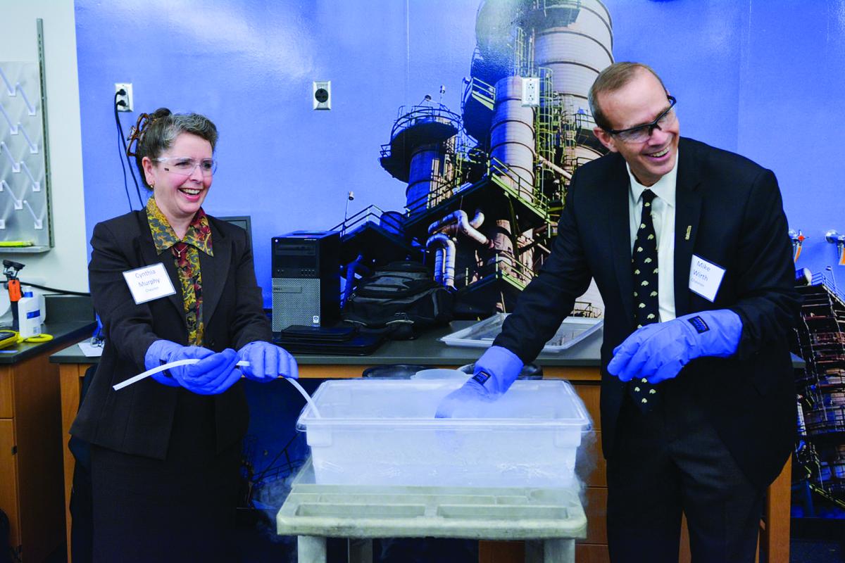 chevron lab ribbon cutting