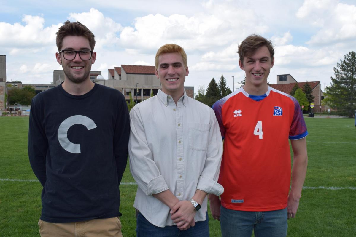 Members of Magneta stand outside Engineering Center