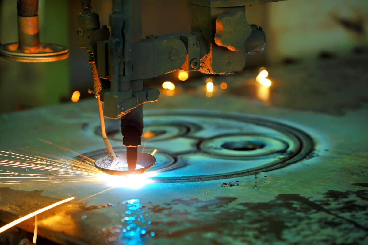 laser cutter in action