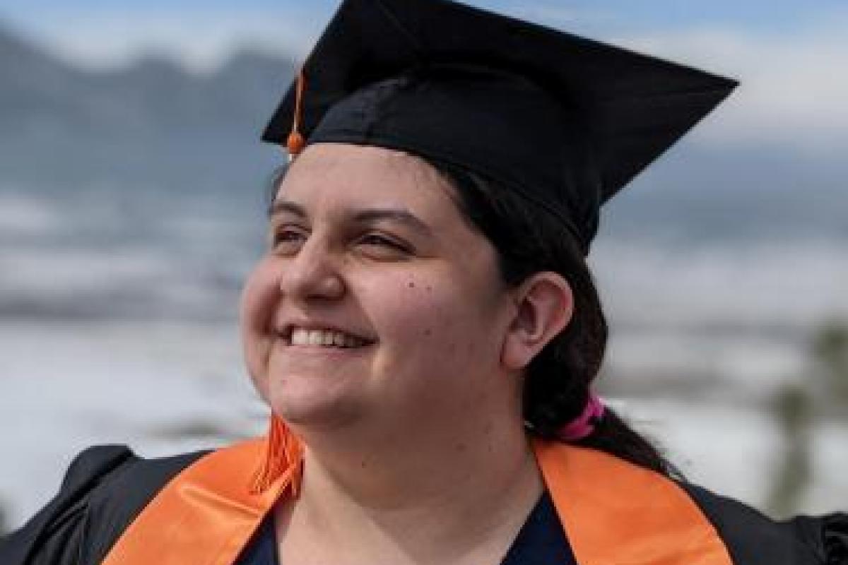 Lisa Tenorio in her cap and gown