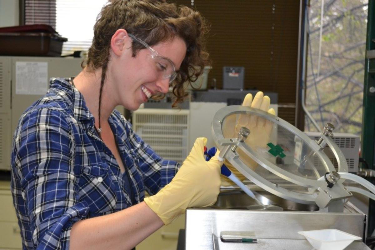 Julia Hartig in NREL research lab