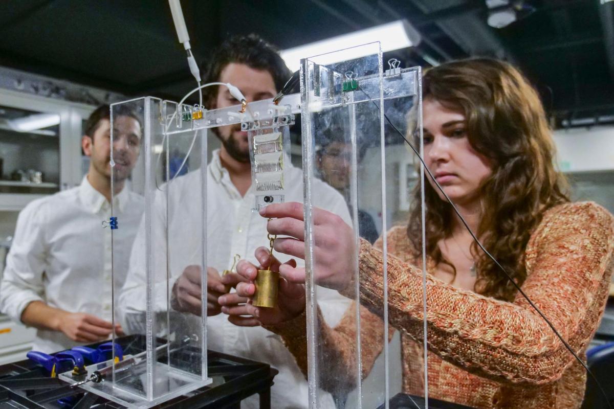 Students and faculty in a lab