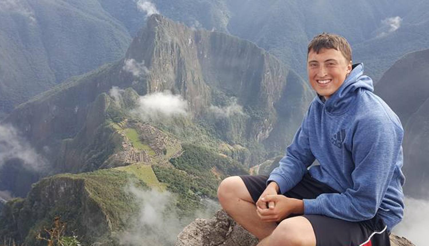 Austin Riley above Maccu Picchu
