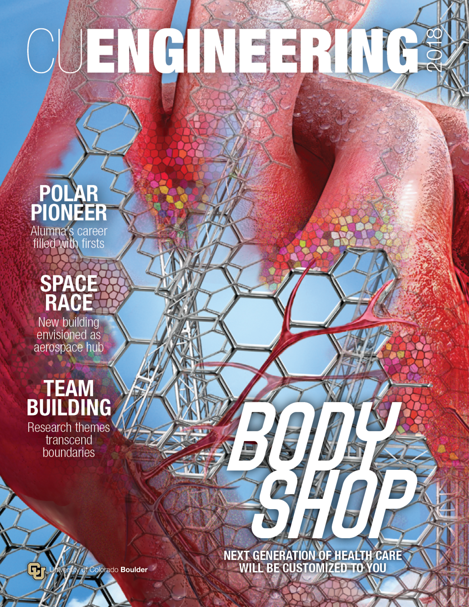 The cover of the 2018 CU Engineering magazine.