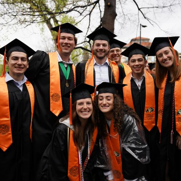 CU Engineering & Applied Science students at CU Boulder's commencement ceremony