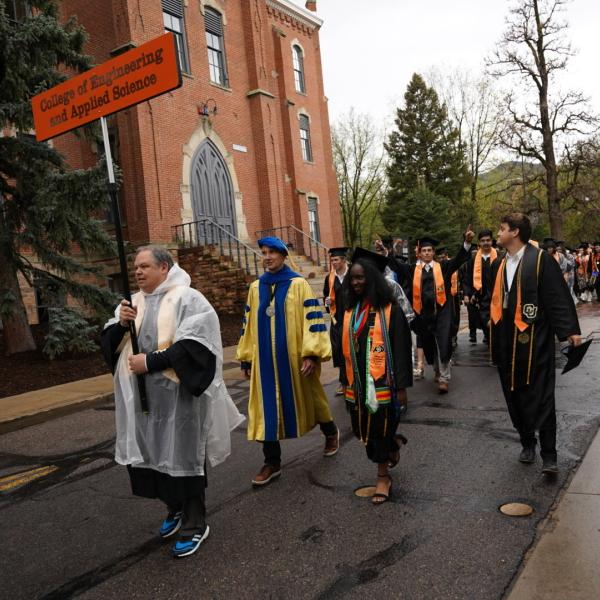 CU Engineering & Applied Science students at CU Boulder's commencement ceremony