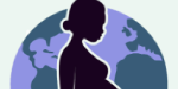 The NYAGI project logo of a pregnant woman standing in front of the earth