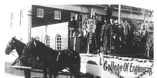 1909 EE students in Boulder Parade