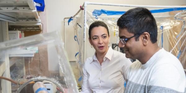 Student and professor working in the lab