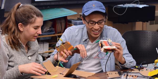 Students working on in Atlas Institute materials lab