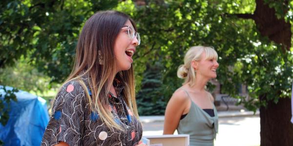 Marlee Durand, 2019 graduate of CU Boulder, with Julie Kinsella