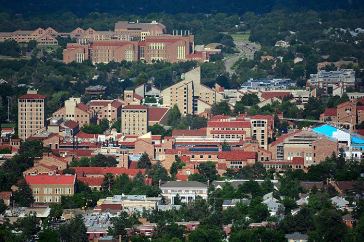 The CU Boulder campus as seen from above