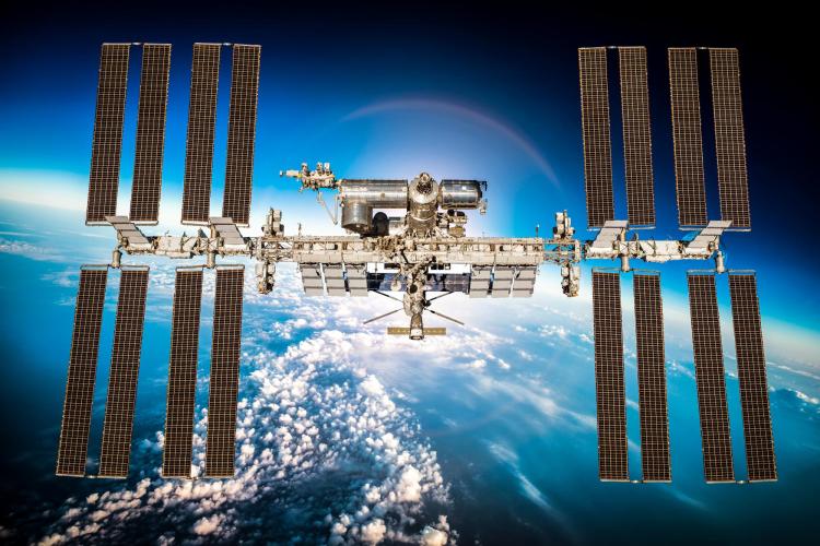 The international Space Station as seen above earth 