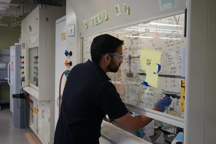 Madhur working in the lab