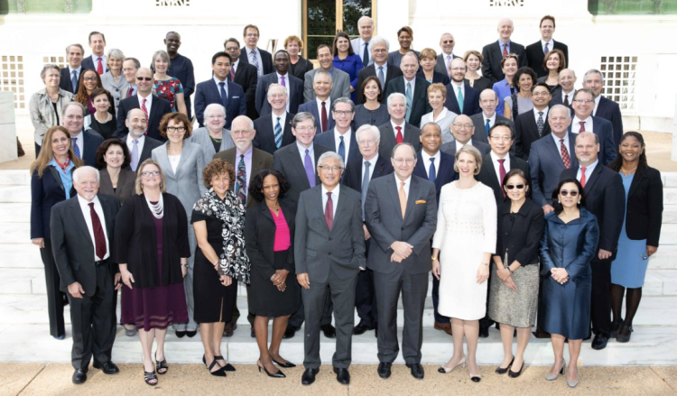 Group photo of Bowman and others inducted into the academy 