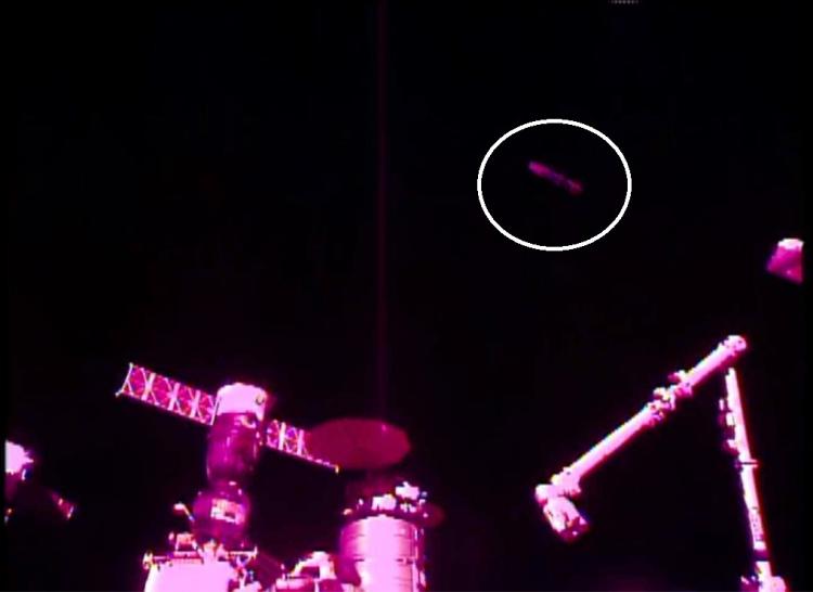 Challenger being deployed from ISS.