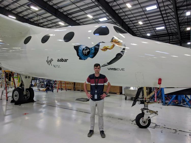 Alex with SpaceShipTwo.