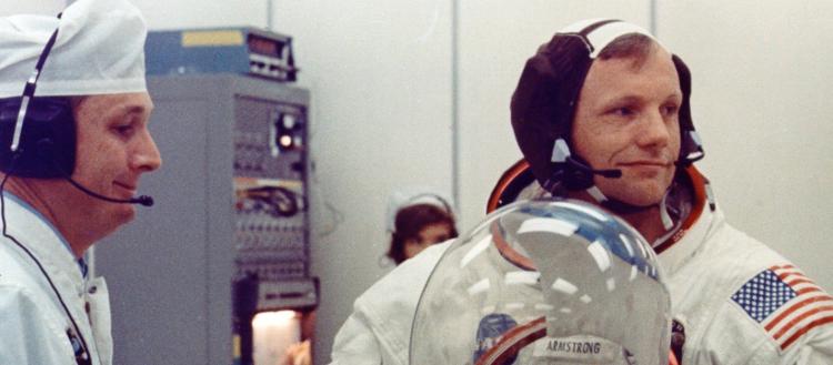 Neil Armstrong in space suit