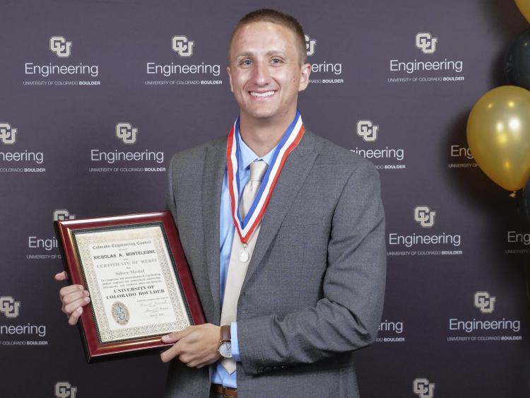 Nick Monteleone with Silver Medal plaque