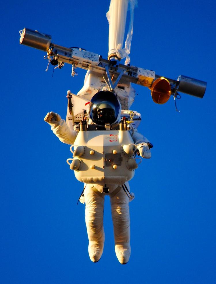 The spacesuit used for the jump.