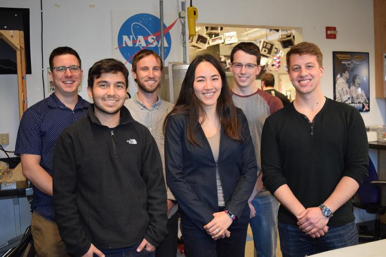 The team with professor Kyri Baker.
