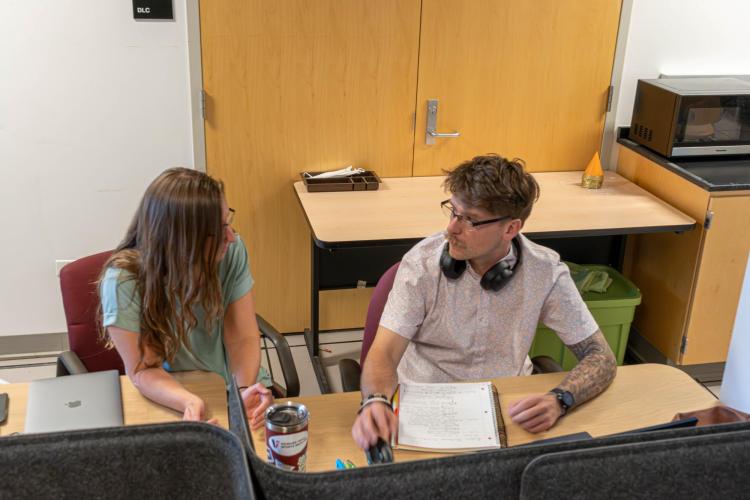 Andrew Johnson, community college student, performs research.