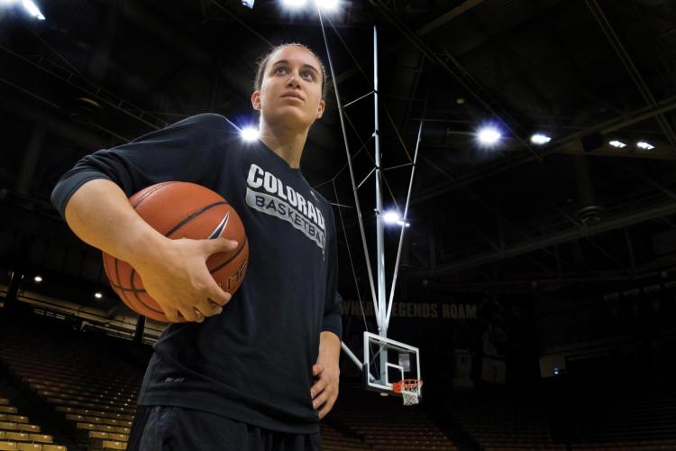 Haley Smith with basketball