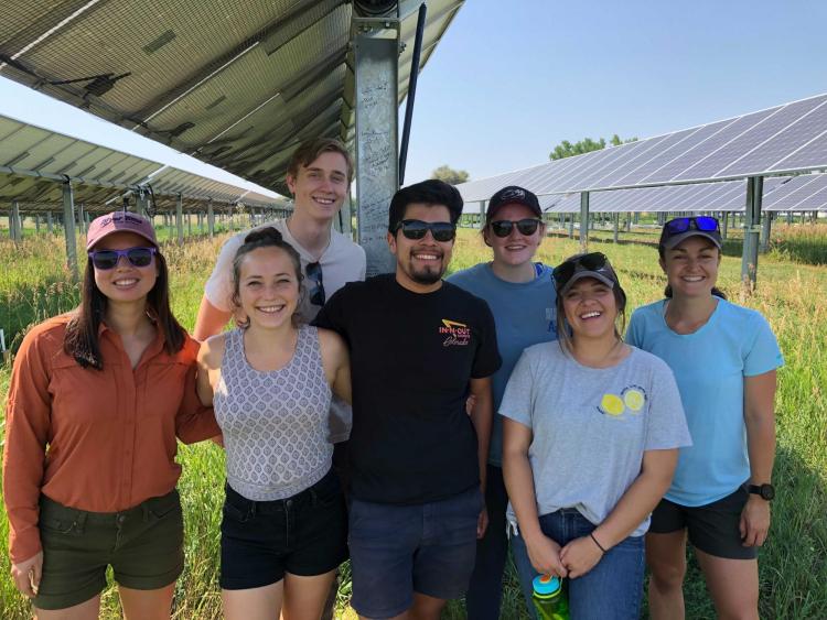 Students at solar farm in Longmont