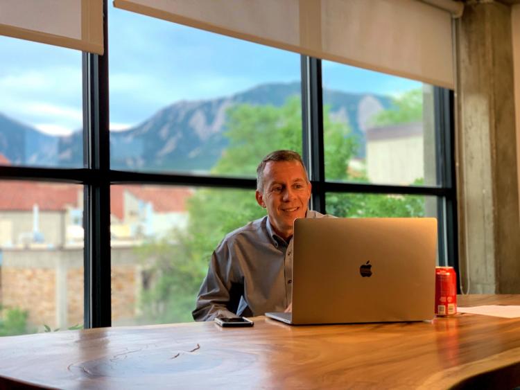 Dean Bobby Braun at laptop
