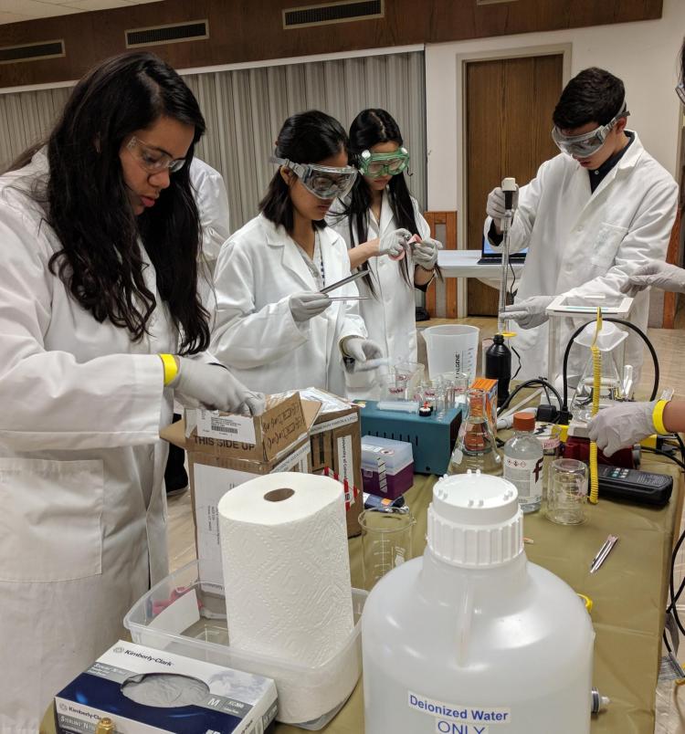 Students participating in competition
