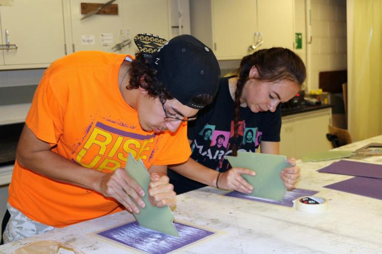 Students work on the rocket creation