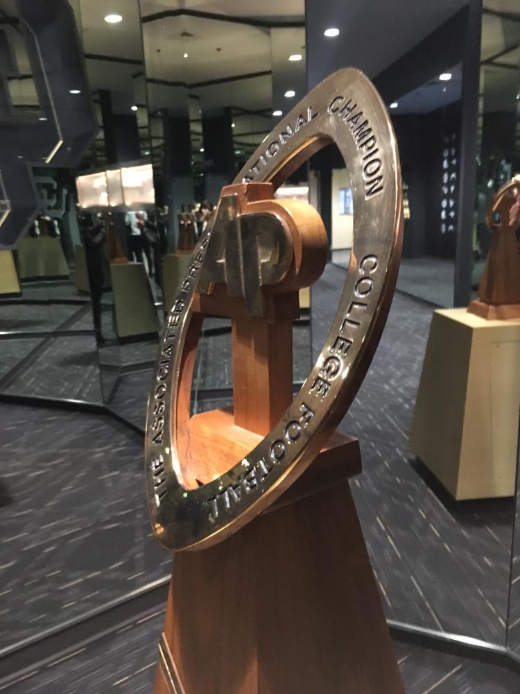 Trophy on display in the Champion Center