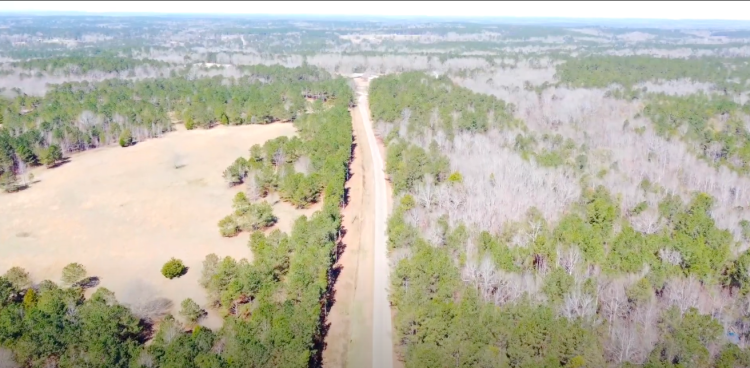 Land seen from overhead in Alabama for the project