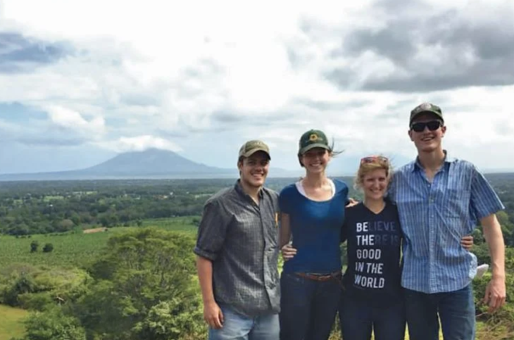 The group visits a farming cooperative in Rivas to discuss sustainable initiatives