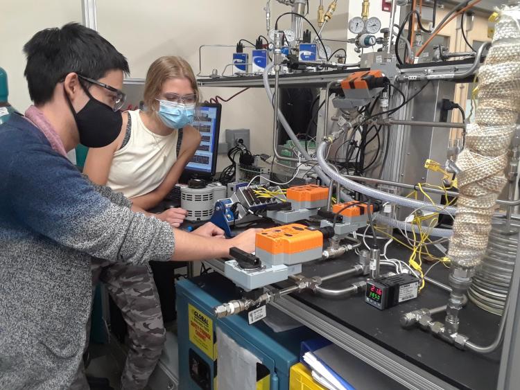 Vicki Hurd working with the Simulation Testbed for Exploration Vehicle ECLSS