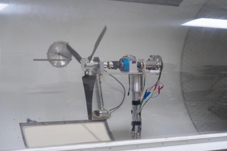 CU Wind Team tests turbine at UCAR.