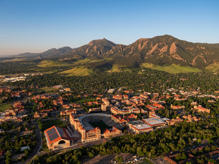 CU Boulder arial shot