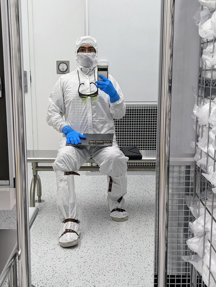 photo of Shashwat in a lab