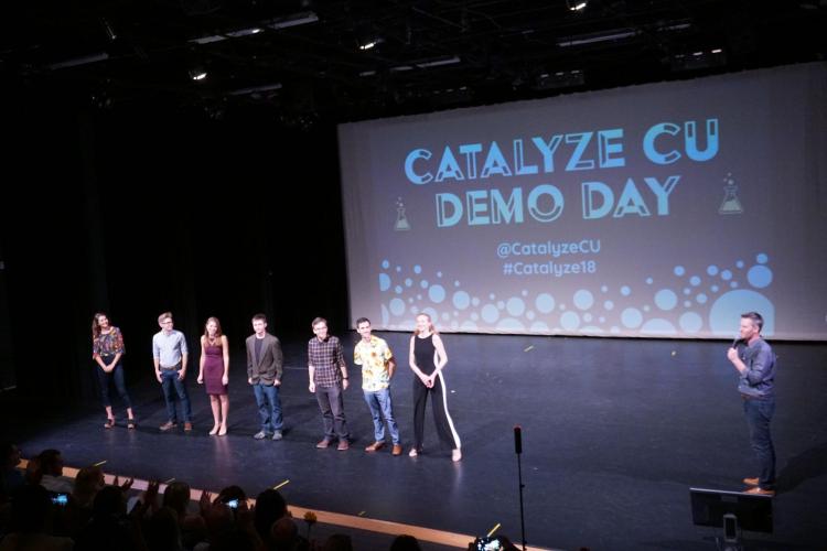 Students take stage during previous Catalyze Demo Day