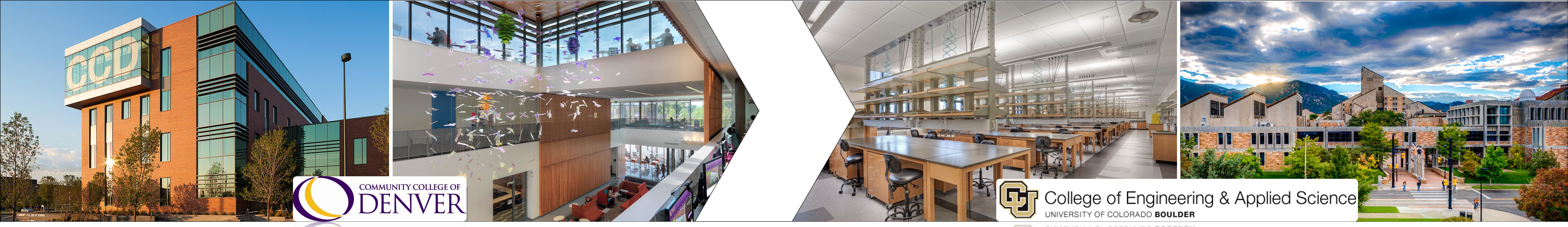 CU and CCD campuses, classrooms and logos