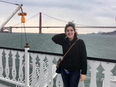 Madeleine Sitton at Golden Gate Bridge