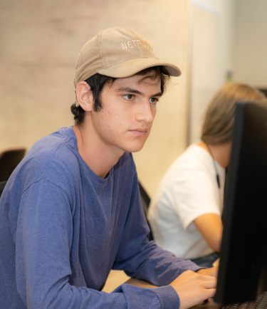Student in ECEE lab