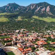CU Boulder aerial shot